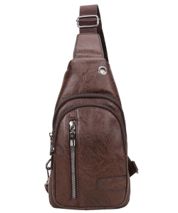 Fashion Faux Leather Sling bag K-8170 COFFEE
